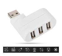 Usb Port Splitter, Usb Hubs Ports 2.0 Mini Rotate Splitter Adapter Hub For Laptop For PC Notebook Laptop (White)