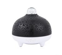 USB Portable 350ml Volcanic Essential Oil Diffuser with Flame Night Light Effect, Silent Operation and Waterless Auto Shutoff Function for Home Use (white)