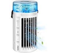 USB Portable Cooling Air Conditioner, 4 In 1 Mini Mobile Personal Space Cool Air,Humidifier,Purifier And 7 Colors LED Night,USB Desktop Cooling Fan For Camping Picnic Dorm Mini Fan