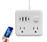 USB Ports - 8 in 1 Power Strip - Extension Adapter with 1.8m Cable - Desktop Charging Station for Dormitory and University