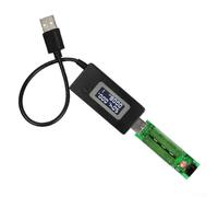 USB Power Source Evaluator with Integrated Load and LCD Display for Testing Battery Output Consistency (Black)