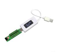 USB Power Source Evaluator with Integrated Load and LCD Display for Testing Battery Output Consistency (White)