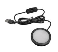USB Powered 5V3W LED Desk Lamp Round Base LED Under Cabinet Puck Light for Office Bedroom Use