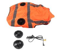 USB Powered Cooling Vest with 2 Fans, Hi-Vis Reflective Breathable Lightweight Summer Cool Vest 5V for Outdoor Construction Work Warehouse Delivery (XL)