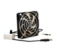 USB Powered Exhaust Fan for Chicken Coop Ventilation and Deodorizing, 5V DC Plastic Inline Blower with Stepless Speed Control, 8cm or 12cm Size