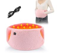 USB Powered Heated Waist Belt, Powered Heating Pad with Hand Pockets, Cordless Back Heating Pad with Adjustable Strap and 3-Level Temperature Control, for Girls Belly Leg Body-Pink