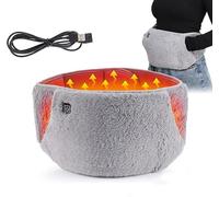 USB Powered Heated Waist Belt, Powered Heating Pad with Hand Pockets, Cordless Back Heating Pad with Adjustable Strap and 3-Level Temperature Control, for Girls Christmas-Grey