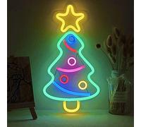 USB Powered LED Christmas Tree Neon Sign, 3D Xmas Tree Shape for Home, Garden, Party Decorations