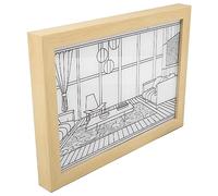 USB Powered LED Decorative Light Painting, Japanese Anime Style Night Light Seaside Modern Simulate Sunshine Drawing Night Light for Bedroom Living Room Office (S)