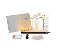 USB Powered LED Drafting Table Highlighting 7 RGB Colors Modifiable Light 15x15cm Large Face for Pretend Play Travel Deck and Donations Polyacrylate Board Erasable LED