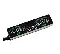 USB Powered LED Music for Spectrum Analyzer, Dynamic VU Meter with RGB Backlight & Time Display, 3.5mm Audio Input Volume Indicator