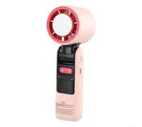 USB-Powered Mini Handheld Fan, Ice Sense Cooling Fan With Digital Display, 100 Turbo Speeds For Camping/Travel/Home, 18.3x6cm Portable ABS Fan(Refrigeration Pink)