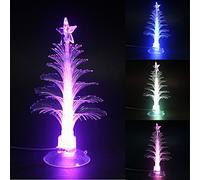 USB Powered Multi Colour Changing Decorative fibre Christmas Tree LED Night Light for Home Car Office Valentine's Day, Birthday, Merry Christmas Holiday Festival Decoration,with Sucker, Stick anywhere