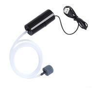USB Powered Portable Oxygen Pump for Fish Tanks and Aquariums, Compact and Quiet Design for Freshwater and Saltwater Fish (Black)