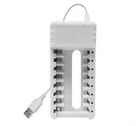 USB Powered Rechargeable Battery Charger, 8 Slots Suitable for AA and AAA Batteries, and Safe Design (8 Slots)