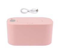 USB Powered Wipe Warmer & Dispenser, Even Warm Top Heating Plate for Infants, Water Retention, Gentle Care (Pink)