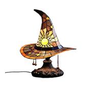 USB Powered Witch Hat LED Desk Light Creative Colorful Wizard Hat Resins Table Lamp Halloween Party Decoration Gift Handmade Wizard Nightlight