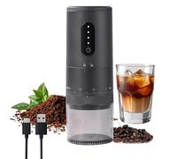 (USB) Powerful Electric Coffee Grinder | Rechargeable Handheld Spice Herb Grinders Fast and Long Battery Life | Kitchen Gadget AIROX (Black)