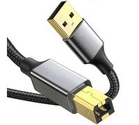 USB Printer Cable 6 feet, USB 2.0 A to B Cable, USBA to USB B Square Scanner Cord for HP, Canon, Epson, Brother, LEX, Dell, Piano, Midi Keyboard, DJ Controller to Computer/PC/Laptop- 6 FT