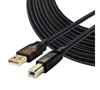 USB Printer Cable, USB 2.0 A-Male to B-Male Scanner Cord for HP, Canon, Lexmark, Epson, Dell, Xerox, Samsung etc, (15M)