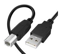 USB Printer Cable USB 2.0 USB-A to USB-B High Speed for HP Canon Dell Epson | Printer Cable for Brother Lexmark Xerox Envy Samsung and all other USBA/B devices, MIDI Cables for Digital