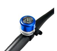 USB Rechargeable Bike Bell With Compass & LED Light, Aluminum Alloy Kids-Bicycle Bell (7x5x5cm), Fun Sound Options For Mountain/Road/E-Bikes (Black/Red/Blue, Includes USB Cable)(Blue)