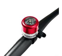USB Rechargeable Bike Bell With Compass & LED Light, Aluminum Alloy Kids-Bicycle Bell (7x5x5cm), Fun Sound Options For Mountain/Road/E-Bikes (Black/Red/Blue, Includes USB Cable)(Red)