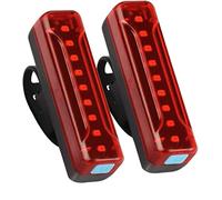 USB Rechargeable bike turn signals 2 Pack! Ultra Bright LED Rear Light with 1200mAh and 50 Hour Runtime, 5 Light Modes and IPX5
