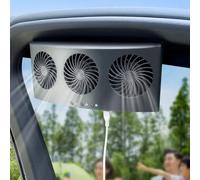 USB Rechargeable Car Window Exhaust Fan, With High-speed Cooling, For All Models(Black | Power on)