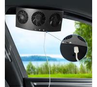 USB Rechargeable Car Window Exhaust Fan, With High-speed Cooling, For All Models(White | Power on)