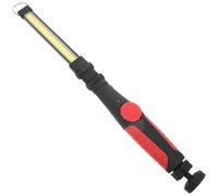 USB Rechargeable Cob Work Light with Rotary Base, Adjustable Brightness | Portable Red ABS and Rubber Body, Copper Parts, Camping and Vehicle Inspection Use, Compact Design