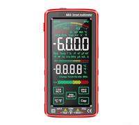 USB Rechargeable Digital Multimeter 683, Touchscreen Display, Non Contact Voltage Sensor, Flashlight for Dark Measurements, Reliable Test Leads (Red)