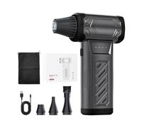 USB Rechargeable Electric Air Duster - Cordless Handheld Compressed Air Blower, Reusable Canned Air Alternative for Keyboard, PC, Car Interior, Home and Outdoor Cleaning (F)