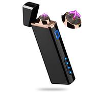 USB Rechargeable Electric Arc Lighter - Windproof, Flameless, Plasma Lighter with Battery Indicator for Fire, Cigarette, Candle - Indoors & Outdoors (S1700)