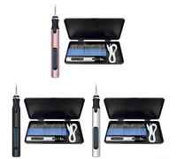 USB Rechargeable Engraving Pen Cordless Tool with 30 Bits, Variable Speed Control 5000-18000 RPM for Detailed Crafting and Engraving (Black)