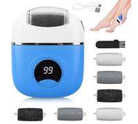 USB Rechargeable Foot Repair Grinding Device - Electronic Foot File Pedicure Kits with 6 Replacement Rollers,Electric Foot Grinder, Digital Display Foot Foot Electric Callus Remover for Feet Dead Skin