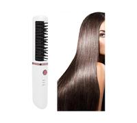 USB rechargeable hair straightening brush for various hairstyles, suitable for all hair types and easy to carry.
