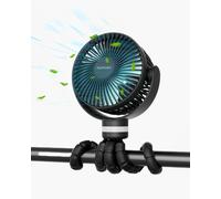 Momcozy Clip-On 4-Speed Stroller Fan | Color: Black