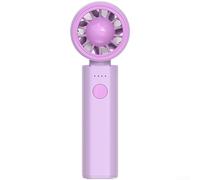 USB Rechargeable Handheld Fan with 2000mAh Battery, 4 speedss Portable Personal Fan, High for VELOCITY Cooling for Travel Office Outdoor, Type-C Charging, Off White(Light purple)