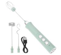 USB Rechargeable Handheld Milk Frother for Coffee and Milk, Green | ABS and Stainless Steel Build, 4.5-5.5v Power, 1200mah Battery for Kitchen and Baking Prep