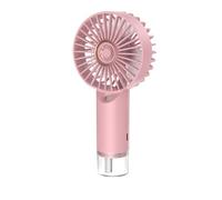 USB Rechargeable Handheld Mist Fan,500mAh Portable Air Cooler with Dual Mode,Compact Personal Fan for Office,Travel or Outdoor Use (Pink)