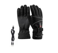 USB Rechargeable Heated Gloves, Thick Wool Warm Gloves, Heating With 3 Levels & 8 Hour Warmth, Touchscreen Winter Glove Waterproof For Driving, Riding, Skiing & Outdoor Sports, German Velvet Glove