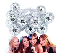 USB Rechargeable LED Disco Mirror Ball - Color Warm Party Light | 4 Cm Mini Mirror Ball String - Power-Saving LED for Bedroom, Living Room, Bar, Courtyard