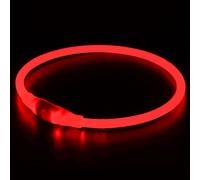 USB Rechargeable LED Dog Collar - Glows in the Dark with 3 Light Modes (Blinking/Slow/Steady), Lightweight TPU/ABS Safety Collar