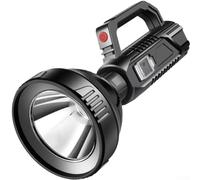 USB Rechargeable LED Flashlight 1000LM High Power Beam Searchlight Adjustable Focus Waterproof for torch for Camping Hiking Fishing 22cm Black(X9PRO-1800mah)