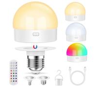 USB Rechargeable Light Bulb with Remote Control, Dimmable Colour Bulbs