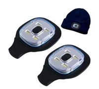 USB Rechargeable Light for Led Beanie Hat - Replaceable 3 Brightness Modes Headlamp Cap, Waterproof Replacement Led Lights for caps Hands Free Lighting Headlamp Hat Lights for Men and Women,2Pcs