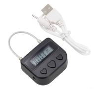 USB Rechargeable Lock for Ankle, Electronic Timer Padlock with Waterproof ABS+Steel Wire Construction, 99H59M Setting, for Home Security & Habit(Black)