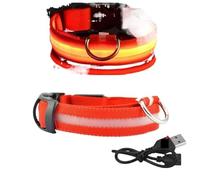 USB Rechargeable Luminous Collar Adjustable Led Glowing Dog Collar For Large Small Dogs Cat Night Light Collar(2,XXL Neck 43-62 cm)