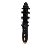 USB Rechargeable Mini Thermal Curling Brush Cordless Heated Round Styling Tool for Short Hair Travel Volume Creation Straight and Curly Hair Design for Men and Women (Black, One Size)